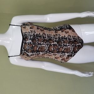 Charlotte Russe Leopard Print Sequin Bodysuit